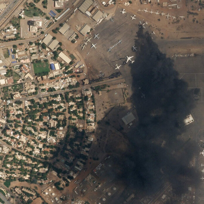 The Khartoum International Airport in Sudan on Sunday.Planet Labs, via Agence France-Presse — Getty Images