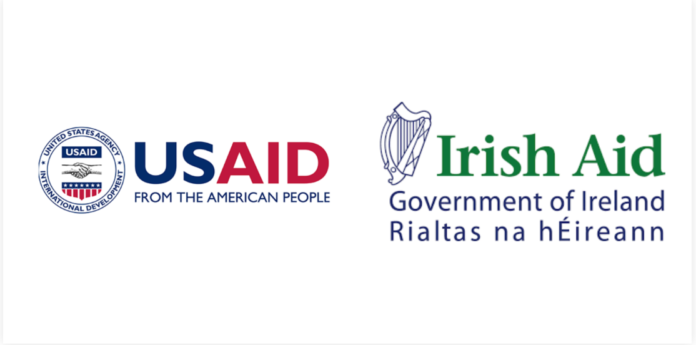 Combined: USAID and Irish Aid logos.