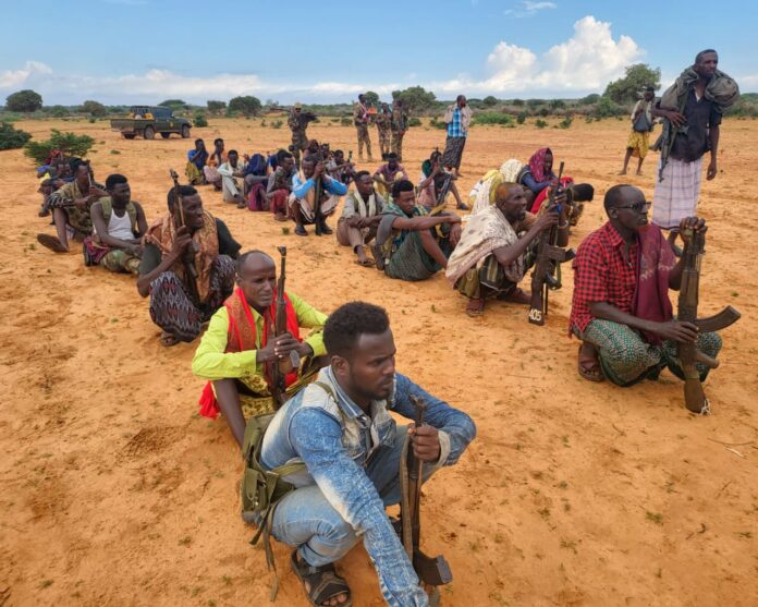 FILE PHOTO: Local clan militia in Middle Shabelle region.