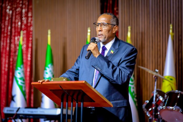 Somaliland president, Muse Bihi Abdi, speaks during the 26 June commemoration address in Hargeisa, Sunday night.