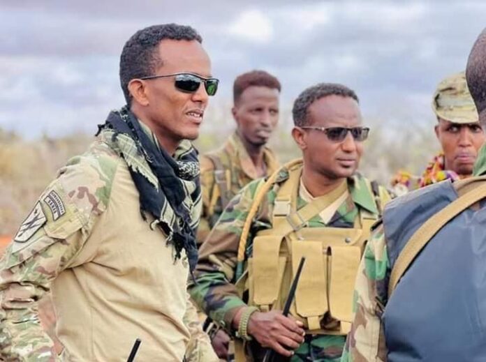 Lieutenant Colonel Aidarus Mohamed Hussein (pictured centre), a member of the Habargedir/Sa'ad clan took over as Danab brigade commander.