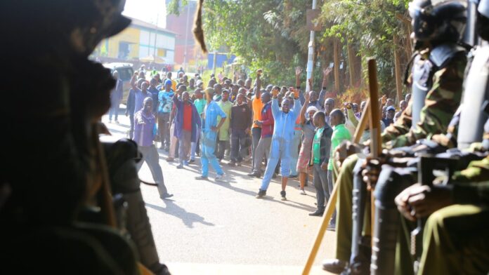 Demonstrators clashed police in Nairobi and other cities in Kenya on Wednesday. | PHOTO/ KTN.