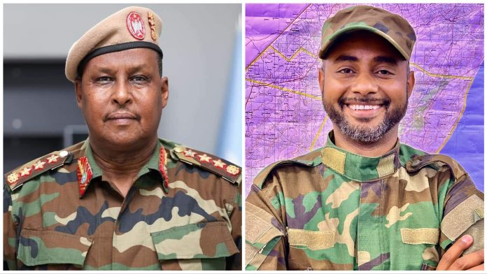 General Ibrahim Sheikh Muhidin (left) and Minister Abdulkadir Mohamed Nur known as Jama (right).