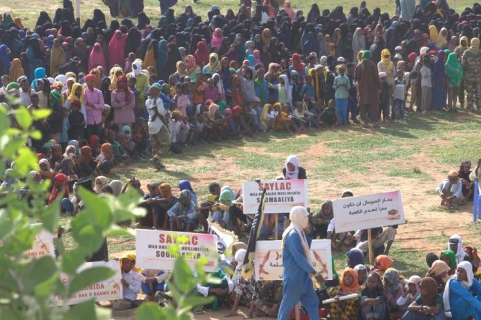 Al-Shabaab staged protest in Jilib on Friday.