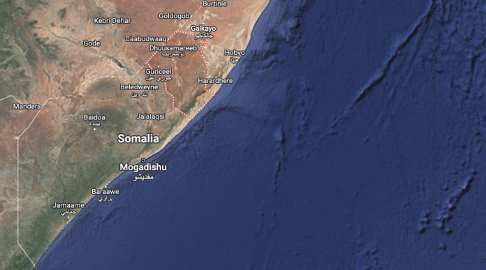 Map of Galgaduud, Central Somalia.