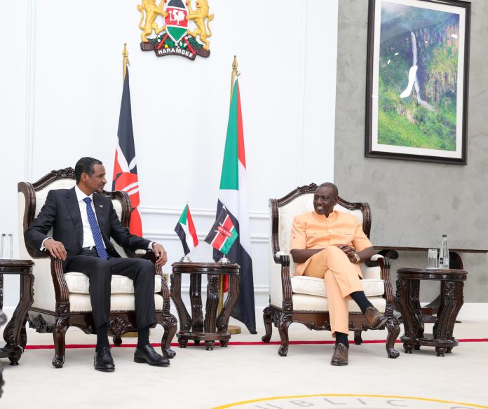 In this photo released by Kenyan Presidency, William Ruto meets RSF paramilitary commander Mohamed Hamdan Daglo (Hemedti) in Nairobi, on 3 January, 2023.