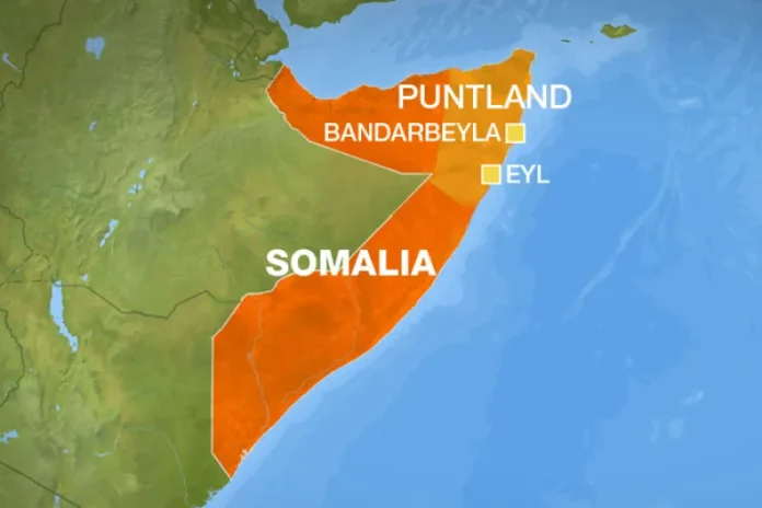 Map of Eyl, Somalia.