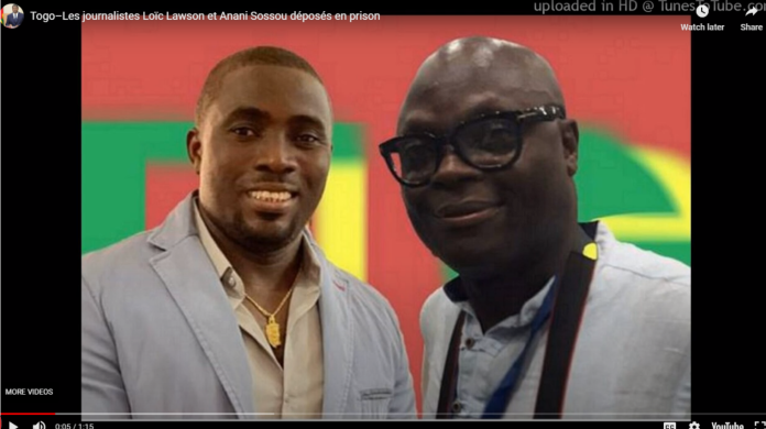 Journalists Loic Lawson (left) and Anani Sosou were targeted with Pegasus spyware in 2021. (Screenshot: YouTube/Mises à jour au Togo)