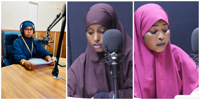 COMBINED: Three women radio journalists; Hanaa Mohamed (left side), Hamda Hassan (middle) and Shukri Caabi Abdi (right side). | PHOTO/ SJS.