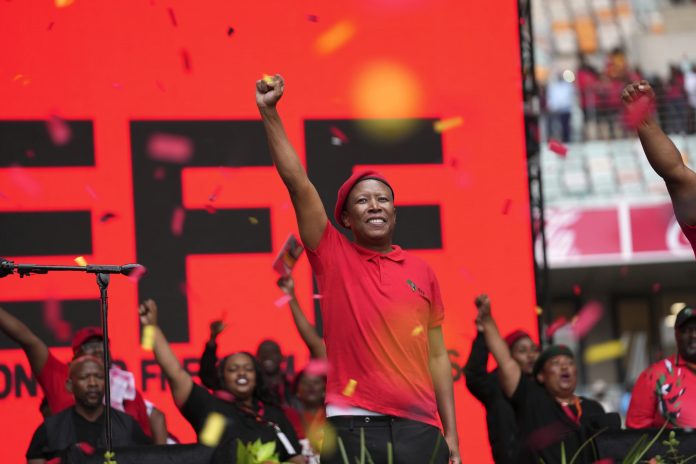 Economic Freedom Fighters party founder Julius Malema