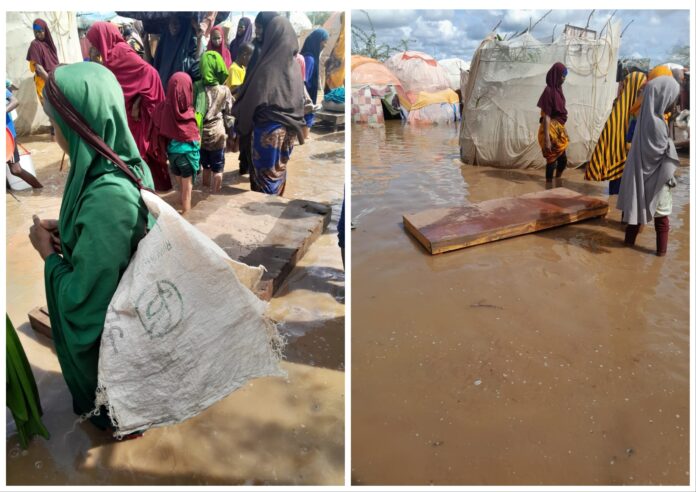 No help- IDPs in Jowhar, Middle Shabelle region are now forced to displace again. | PHOTO/ Kaab TV.