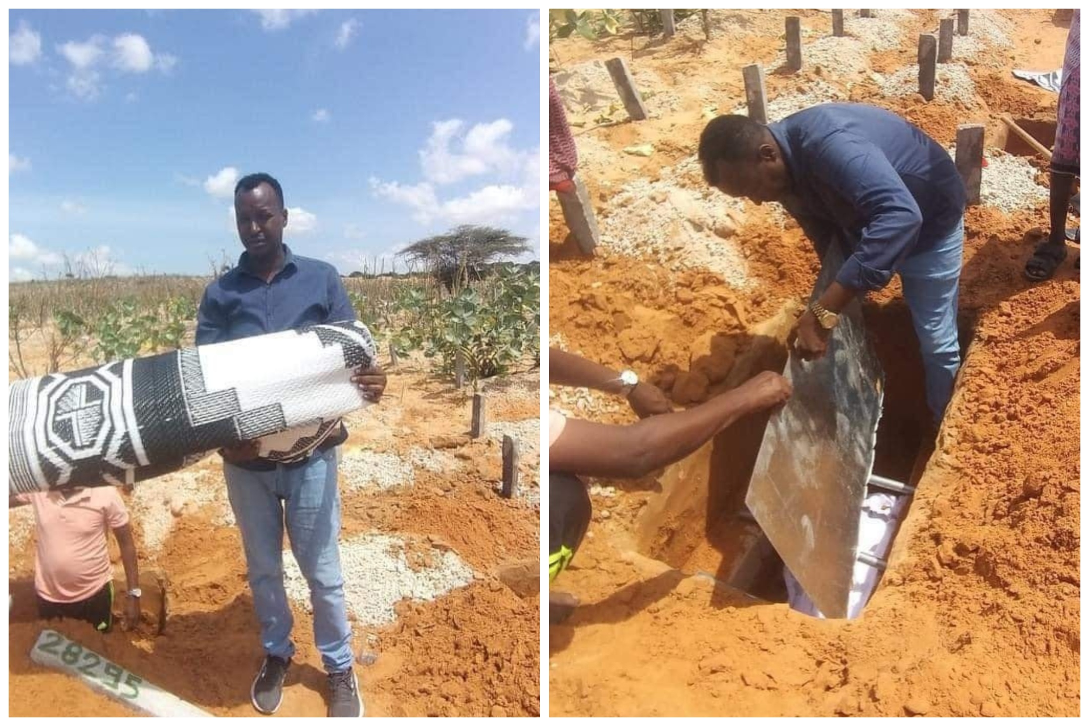 Traumatic moment: Mohamed Muuse also had to exhume his daughter Mumtaz’s body, who died on October 14, 2021.