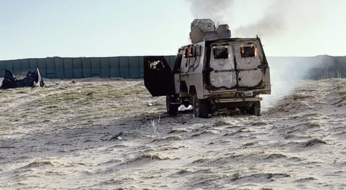 Militants burnt military vehicles including the armored ones.