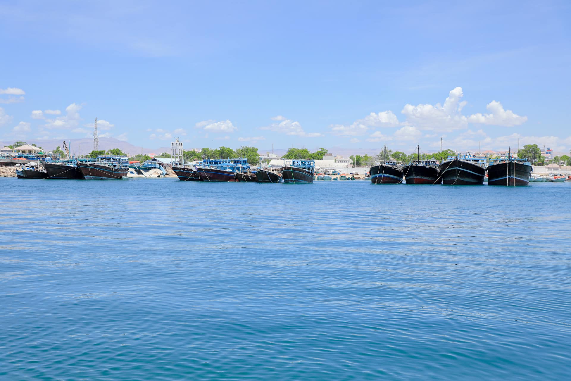 Vessels are anchored at Bosaso port, the main seaport of Puntland.