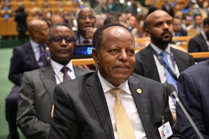 Ethiopia’s Foreign Minister, Taye Atske-Selassie at the UN General Assembly. | PHOTO/ OFFICIAL.