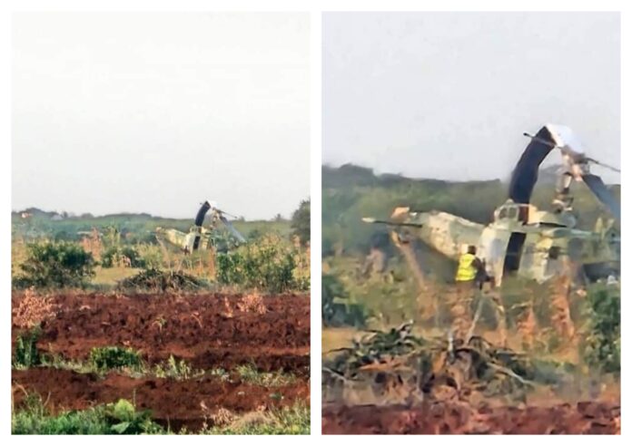 A helicopter crashed on Thursday afternoon after departing from Mogadishu and en route to Ballidoogle military base