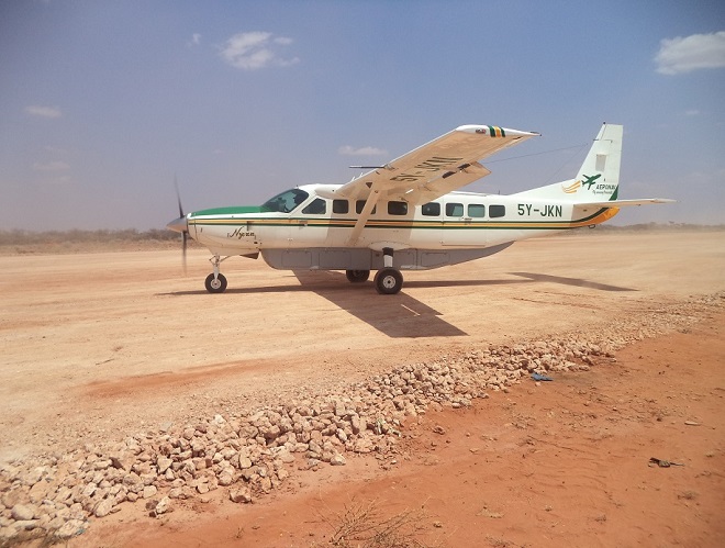 A small plane is seen at the Buloburde airstrip. | PHOTO/FILE.