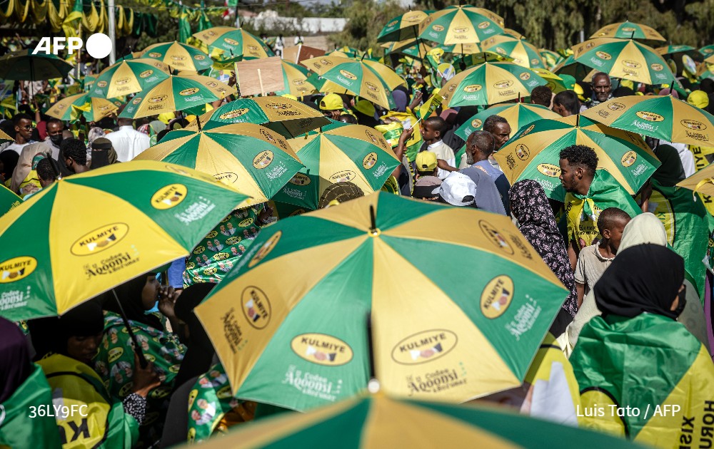 The breakaway region of Somalia changes colour every day as political parties take turns to stage their campaign rallies.