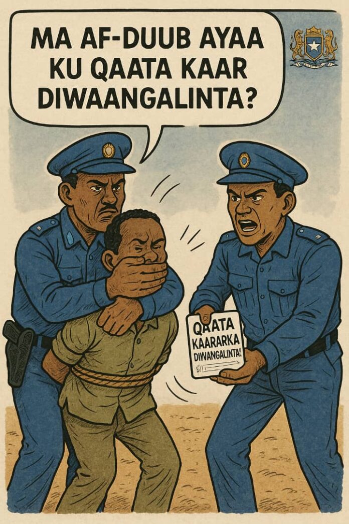 Diwaangelin Qasab ah oo Ka Dhan ah Xuquuqda Muwaadiniinta oo muqdisho ka bilaabatay