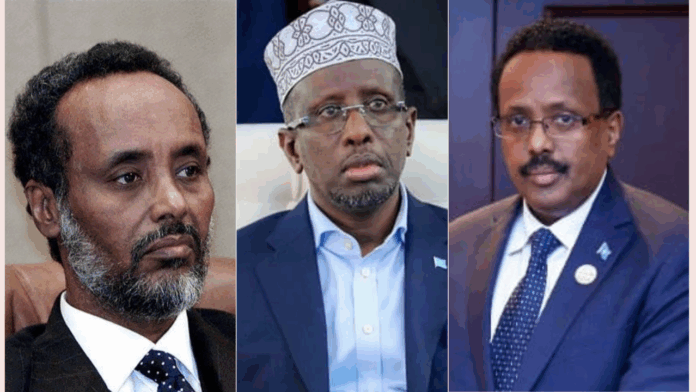 Madaxweynayaashii hore — Cabdiqaasim Salaad Xasan, Shariif Sheekh Axmed, iyo Maxamed Cabdullaahi Farmaajo.