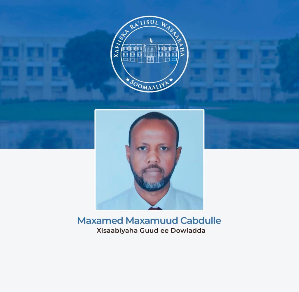 Kulan ay yeesheen golaha wasiirada ee Soomaaliya ayay isla maalinkaas ku shaaciyeen magacaabista Maxamed Maxamuud Cabdulle (Maxamed Dheere) oo noqonaya Xisaabiyaha Guud ee Dowladda Federaalka.